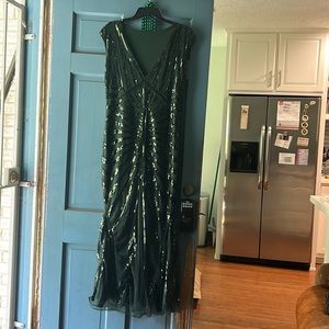 Green sequin Mardi Gras/Christmas gala dress